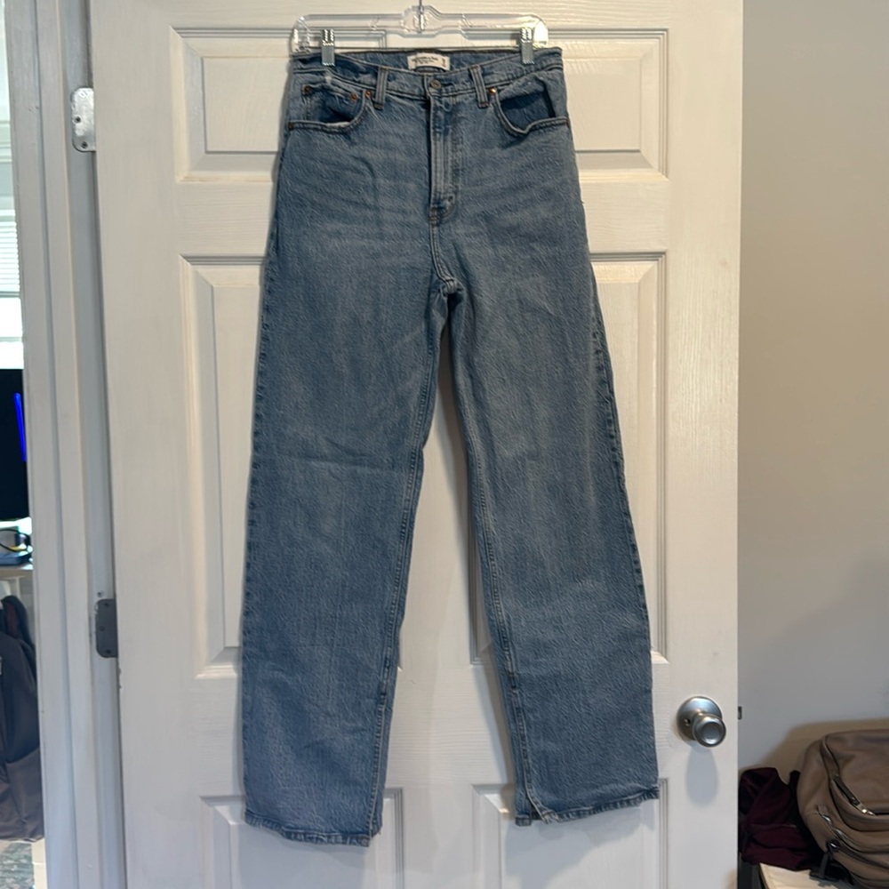 Abercrombie & Fitch light denim, 90s relax high rise